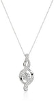 10K White Gold Diamond Twist Pendant Necklace (1/4 cttw), 18"