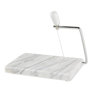 RSVP International Cheese Slicer Cut Cheese, Meats & Other Appetizers, 7.75x5x1", White Marble