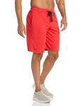 Under Armour Men's Tech Mesh Shorts , Red (600)/Black, Large