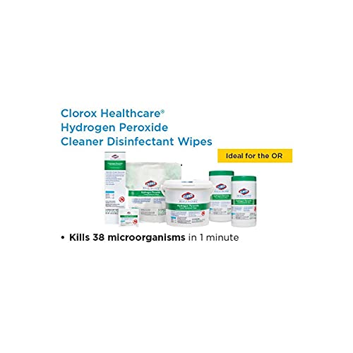 Clorox Healthcare Hydrogen Peroxide Cleaner Disinfectant Wipes, 155 Count Canister (Pack of 6)