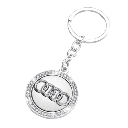 for Audi key chain car logo key chain Diamond accessories suitable for Audi all Series Decoration men and women business gifts birthday gifts (1 piece)
