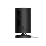 Ring Stick Up Cam Plug-In HD security camera with two-way talk, Works with Alexa - Black