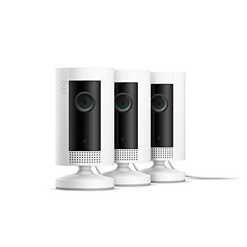 Ring Indoor Cam, Compact Plug-In HD security camera with two-way talk, White, Works with Alexa – White – 3-Pack