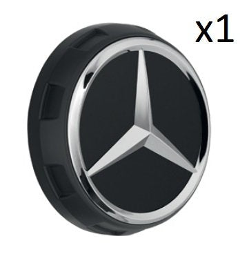 Mercedes Benz Genuine Wheel Center Cap (Qty: 1) (AMG Raised Cap Matte Black)
