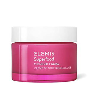 ELEMIS Superfood Midnight Facial, Prebiotic Sleeping Night Cream Nourishes, Moisturizes, Replenishes and Revives Dry Skin Overnight, 50 mL, 1.6 oz.