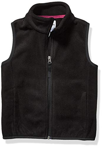 Amazon Essentials Girls' Polar Fleece Vest, Black, Medium