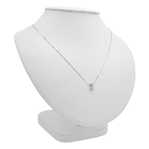 Amanda Rose Collection 1/3ct Diamond Solitaire Pendant Necklace in 14K White Gold on an 18 in. 14K White Gold Box Chain