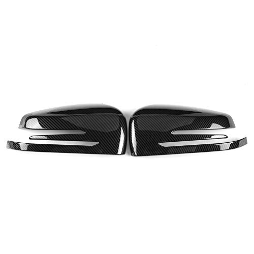 ABS Rear View Mirror Cap Cover, Plastic Car Carbon Fiber Side Rearview Mirror Cap Cover Trim for Mercedes Benz A B C E GLA Class W204 W212