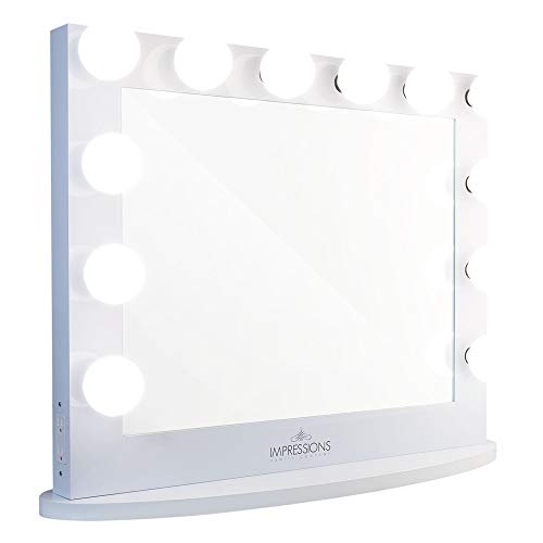 Impressions Vanity Hollywood Makeup Mirror - Iconic Plus - 12 Bulbs LED - White