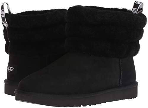 UGG Women's Fluff Mini Quilted Boot, Black, 8