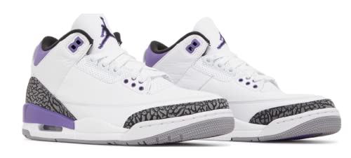 Nike Men's Air Jordan 3 Retro Basketball Shoes, White/Black-dark Iris-cement G, 10.5