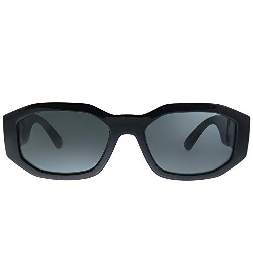 Versace VE 4361 GB1/87 Black Plastic Geometric Sunglasses Grey Lens