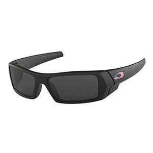 Oakley Gascan OO9014 Sunglasses for Men+BUNDLE with Oakley Accessory Leash Kit (Matte Black/Grey/USA Icon, 61)