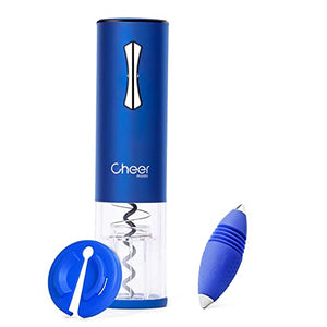 CHEER MODA Rechargeable Electric Wine Opener and Wine Stopper, Blue