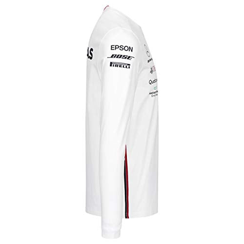 Mercedes-AMG Petronas Motorsport 2019 F1 Team Long Sleeve Driver T-Shirt White (XXL)