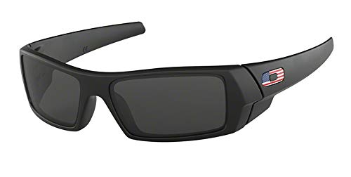 Oakley Gascan OO9014 Sunglasses for Men+BUNDLE with Oakley Accessory Leash Kit (Matte Black/Grey/USA Icon, 61)