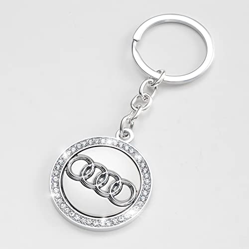 for Audi key chain car logo key chain Diamond accessories suitable for Audi all Series Decoration men and women business gifts birthday gifts (1 piece)