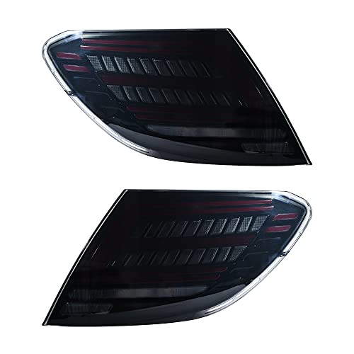 Pair LED Tail Light Brake Running Turn Signal Smoke Lens Compatible with MERCEDES-BENZ W204 C Class C250 C350 C63 AMG Rear Lamp MB2801128, MB2801129