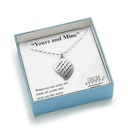 BB Becker Yours and Mine Sterling Silver Necklace - Girlfriend/Wife, Gift for Her, Our Souls Are The Same, Jewelry for Her, Birthday, Relationship, Romantic, Anniversary Gifts