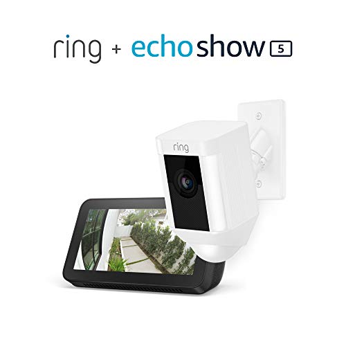 Ring Spotlight Cam Mount (White) with Echo Show 5 (Charcoal)