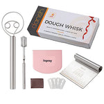 Danish Dough Whisk Bread Lame Set – Premium Danish Whisk with Large Dough Hook, Lame Bread Tool with Blades & Pouch, Dough Cutter, Dough Scraper – Quality Kitchen Whisk and Bread Baking Supplies