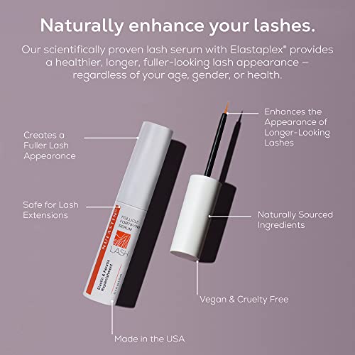 NULASTIN Lash Serum - Follicle Fortifying Conditioner | Eyelash Enhancers Treatment with Elastin — Promotes Appearance of Fuller, Thicker Looking Lashes, Safe for Extensions