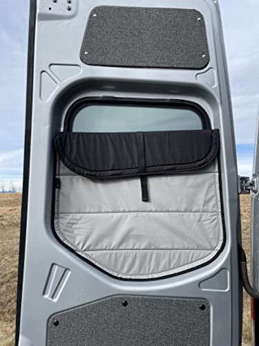 VanEssential Mercedes-Benz Sprinter (Van Year 2019 to Current) Insulated Blackout Rear Door Covers (Pair) - Cool Gray
