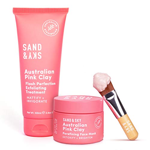 Sand & Sky Perfect Skin Bundle. Australian Pink Clay Face Mask Set