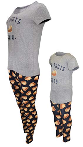 Unique Baby Womens Matching Mommy and Me Pie Pants Ready Legging Set Outfit (Adult M, Pie)