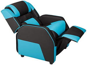 Amazon Basics Kids/Youth Gaming Recliner with Headrest and Back Pillow, 3+ Age Group, Black and Blue