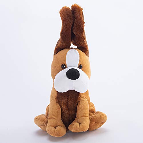 Hausger Peek A Boo Stuffed Singing Puppy Plush Dog with Floppy Ears Animated Christmas Funny Toys for Baby Kids