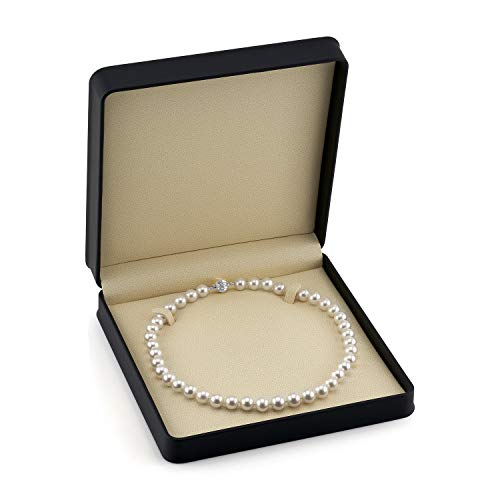 THE PEARL SOURCE 14K Gold 10.5-11.5mm AAA Quality Round White Freshwater Cultured Pearl Necklace for Women in 18" Princess Length