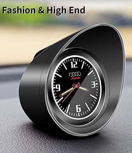 Custom-fit car Clock for Audi, Supercar Decoration Dashboard Clock，for car Decoration, Universal and Luminous, Designed for AudiCar Accessories (for Audi, Black)