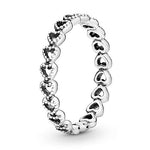 Pandora Jewelry Band of Hearts Sterling Silver Ring, Size 6