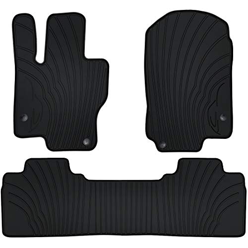 San Auto Car Floor Mats for Mercedes-Benz GLE 350 450 580 5-seat 2020 2021 Custom Fit Rubber Full Black Auto Floor Liners Set All Weather Protection Heavy Duty Odorless