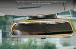 NIUHURU Car Interior Bling Accessories fit for Mercedes Benz C Class GLC (Interior Rearview Mirror Cover 1pc, Gold)