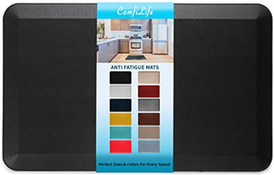 ComfiLife Anti Fatigue Floor Mat – 3/4 Inch Thick Perfect Kitchen Mat, Standing Desk Mat – Comfort at Home, Office, Garage – Durable – Stain Resistant – Non-Slip Bottom (20" x 32", Black)