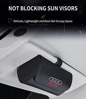 Custom for Audi Sunglasses Holder, Car Sunglasses Organizer Visor Accessories Adsorption Glasses Organizer, Specially Designed for Audi Accessories (Black,for Audi)