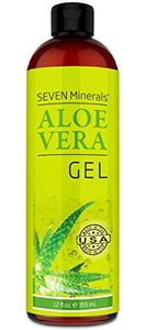 Organic Aloe Vera Gel with 100% Pure Aloe From Freshly Cut Aloe Plant, Not Powder - No Xanthan, So It Absorbs Rapidly With No Sticky Residue - Big 12 oz