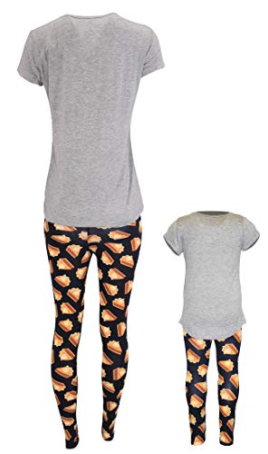 Unique Baby Womens Matching Mommy and Me Pie Pants Ready Legging Set Outfit (Adult M, Pie)