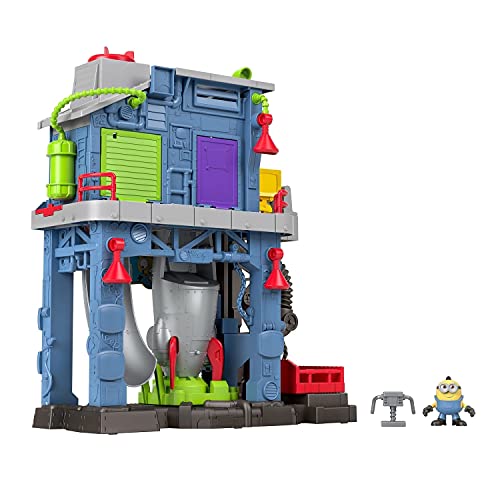 Imaginext Minions The Rise of Gru Gadget Lair Playset with Minion Otto Figure and Toy Rocket for Preschool Kids Ages 3 and Up
