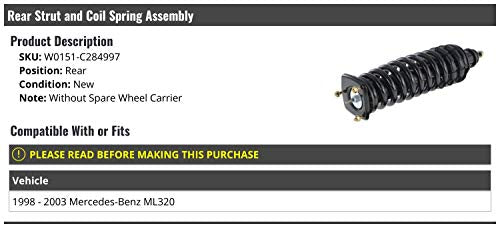 Rear Strut and Coil Spring Assembly - Compatible with 1998-2003 Mercedes Benz ML320 (without Spare Wheel Carrier)