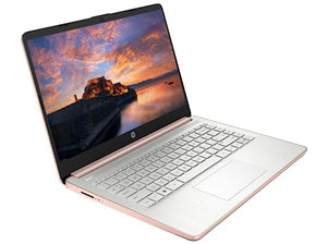 2023 Newest HP Laptops for College Student & Business, 14'' HD Computer, Intel Celeron N4120(4-core), up to 2.60 GHz, 16GB RAM, 576GB(64GB SSD+512GB Card), HDMI, Rose Gold, Windows 11, ROKC HDMI Cable