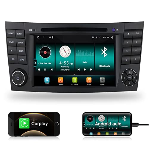 hizpo 7 Inch Android 10 Car Stereo Radio DVD Player for Mercedes-Benz E-Class W211 CLS W219 G-Class W463 CLS 350 CLS 500 CLS 55 Support Carplay RDS DSP WiFi Bluetooth SWC