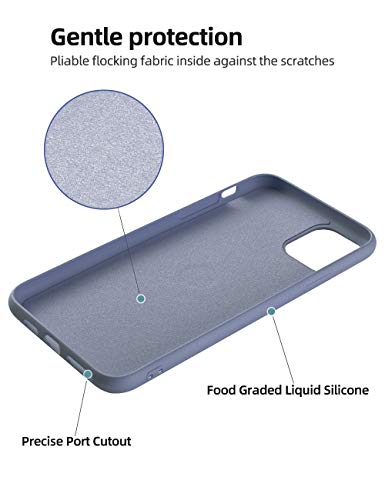 iPhone 11 Pro Max Case Silicone,Yoopake iPhone 11 Pro Max Liquid Silicone Case with Stand Ring Holder Support Magnetic Car Mount Soft Slim Protective Phone Cover Case for Apple iPhone 11 Pro Max,Gray