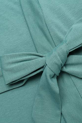 MAXMODA Women Cotton Robes Lightweight Robe Long Knit Bathrobe Soft Sleepwear (Navy Blue, XXL)
