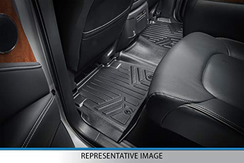 SMARTLINER All Weather Custom Fit Floor Mats 2nd Row Liner Black for 2020-2021 Mercedes-Benz GLB Class 5 Passenger Models