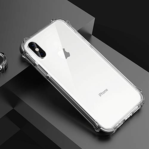 GPFILE Clear iPhone Xs Case, iPhone X/XS Protective Case Cover [4 Reinforced Corners] Shockproof Case with Air Cushion Bumper for iPhone X/XS 5.8" 2018 Clear-Black