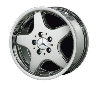 18" 5 Spoke"AMG Style" Chrome Wheels for Mercedes Benz - Set of 4 with Lug Bolts and Center Caps