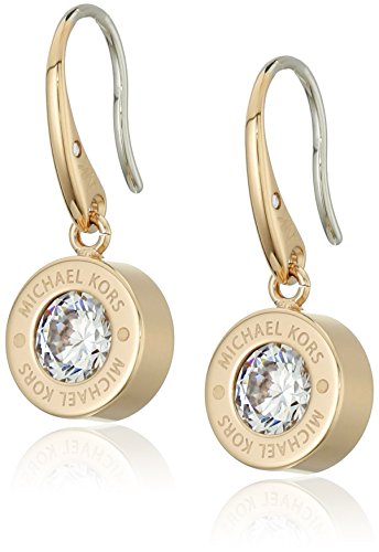 Michael Kors Logo Gold-Tone and Crystal Drop Earrings